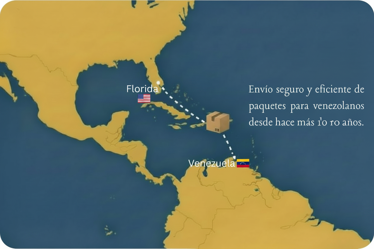 Map with Venezuelan flag to the right of Venezuela text